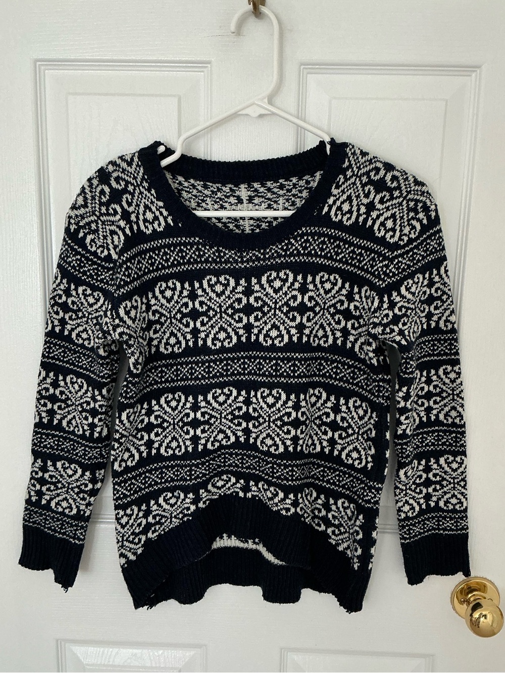 Navy Sweater Fair Isle Inspired Pattern